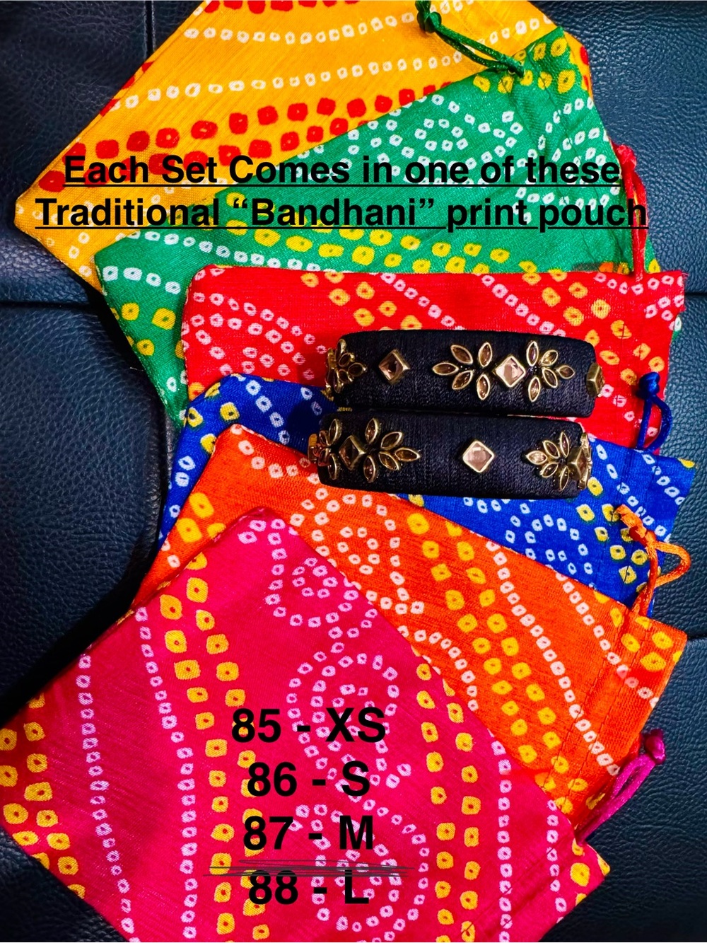 🎡🎡Handmade Silk or Cotton Wrapped Bangle Set of your choice in various sizes - Picture 2 of 16